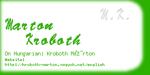 marton kroboth business card